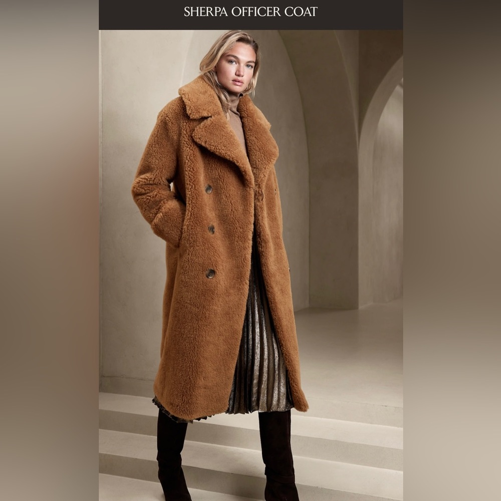 NEW Banana Republic Sherpa Officers Coat Small